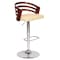 Armen Living Adele Adjustable Height Swivel Cream Faux Leather and Walnut Wood Bar Stool with Chrome Base LCADSWBACRWA - alternate 1
